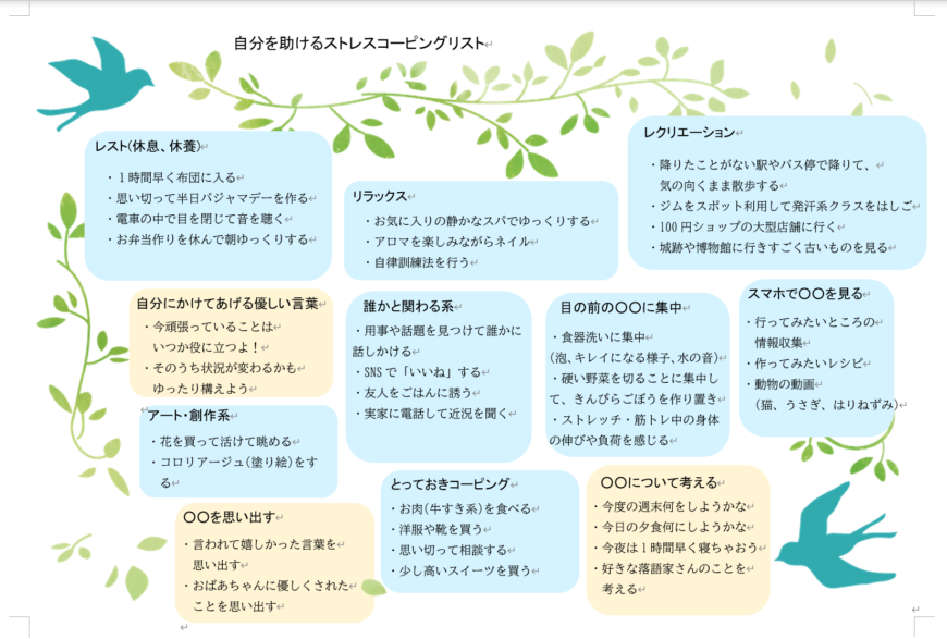 コーピングリスト