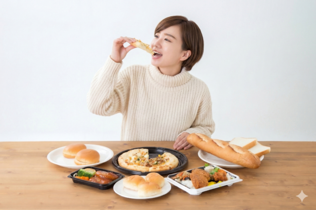 暴食する女性