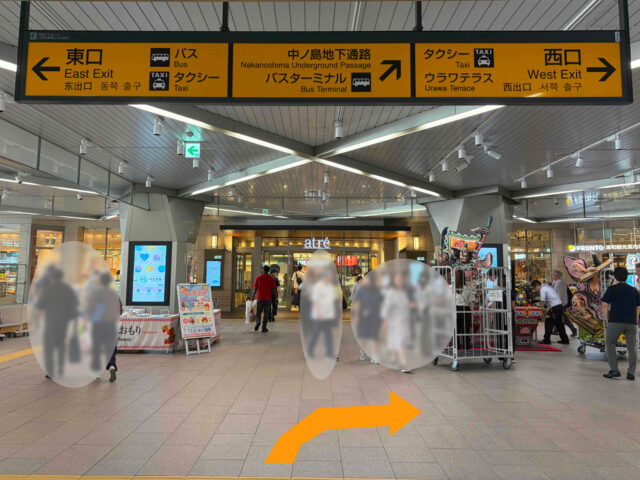 JR線 浦和駅 西口からの経路-1